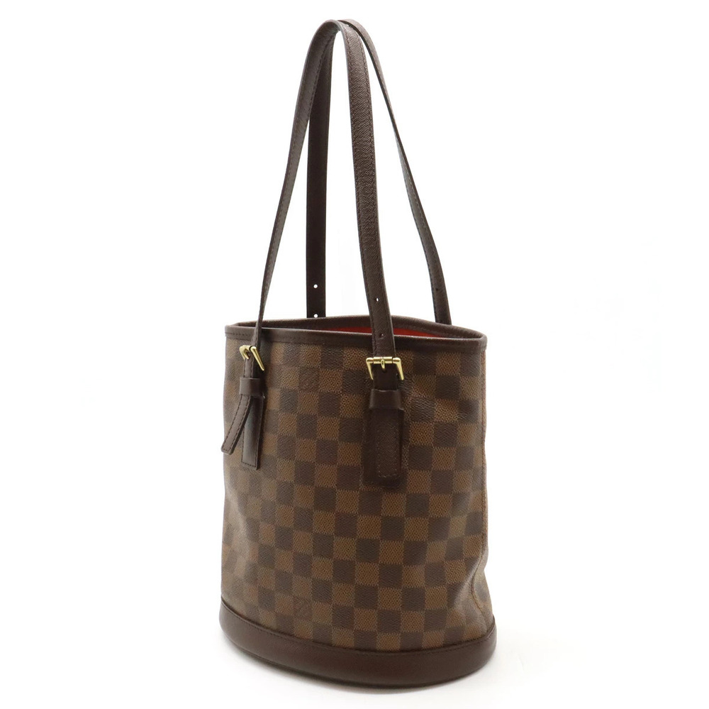 Louis Vuitton Strap Bucket Pouch Shoulder Tote Bag Damier Mare Semi Brown